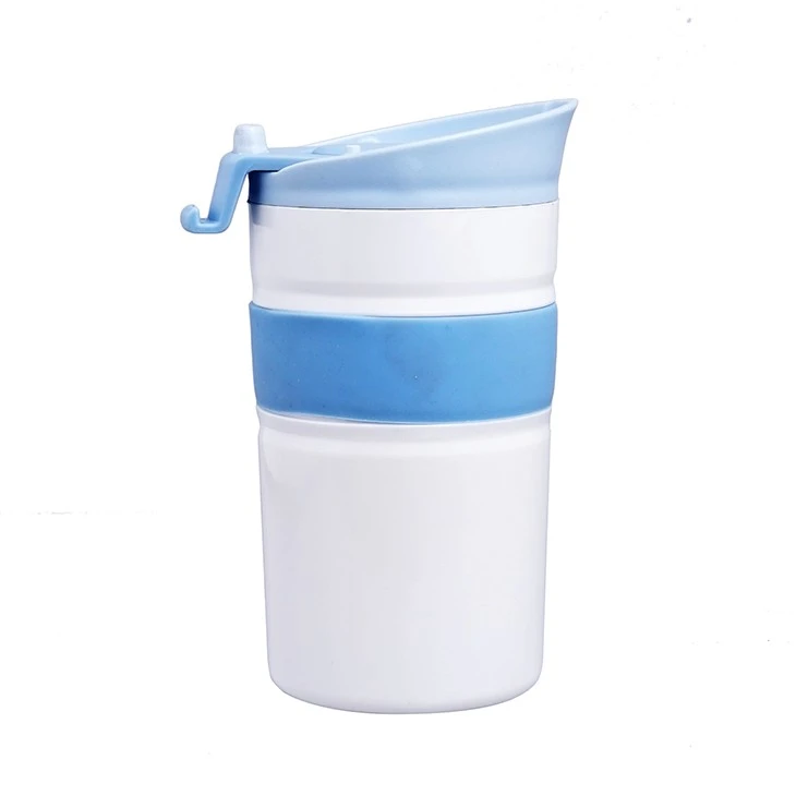 Plastic Blue Travel Coffee Mug With Flip Lid